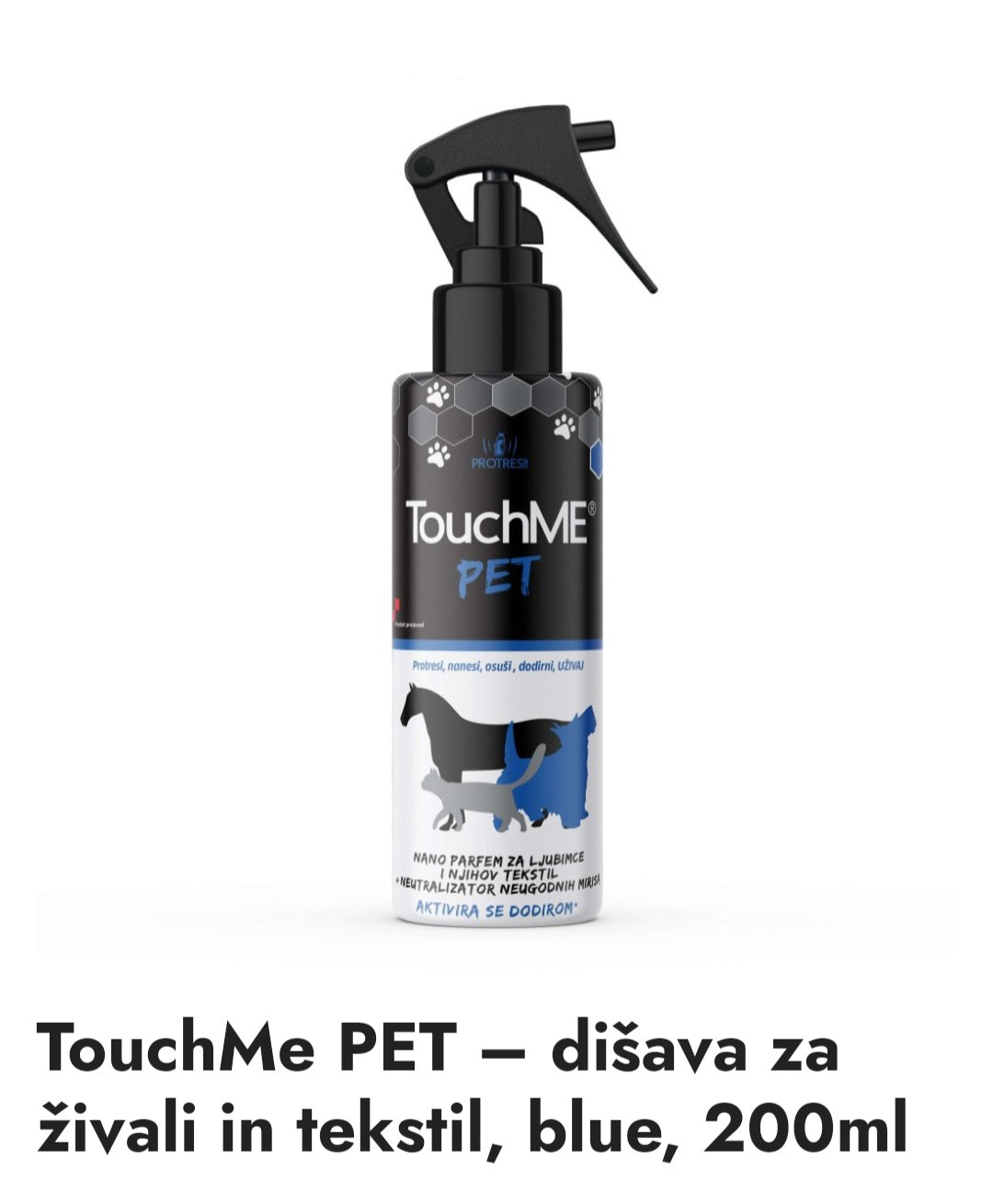 TouchME PET BLUE - dišava za živali in tekstil 200 ml