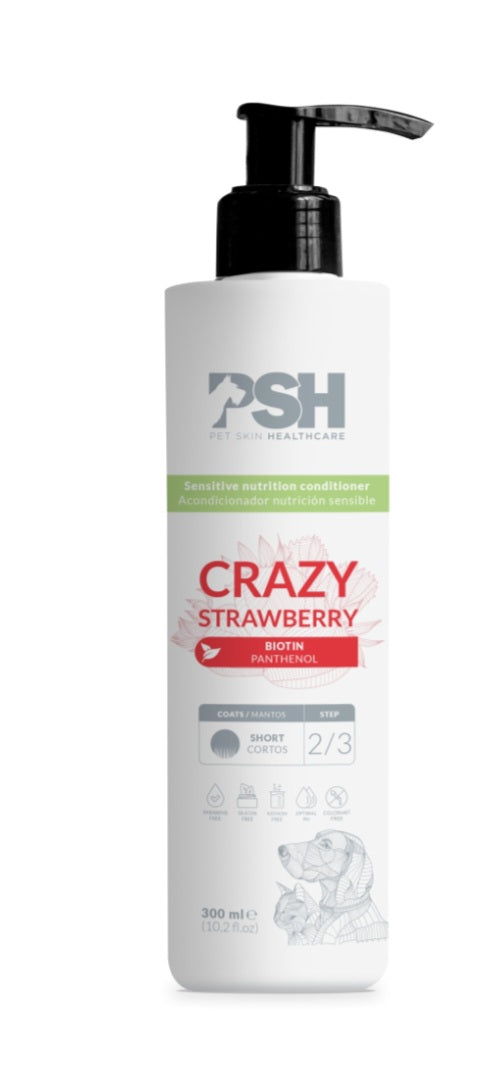 PSH Crazy Strawberry – balzam za občutljive kožuščke, 300 ml