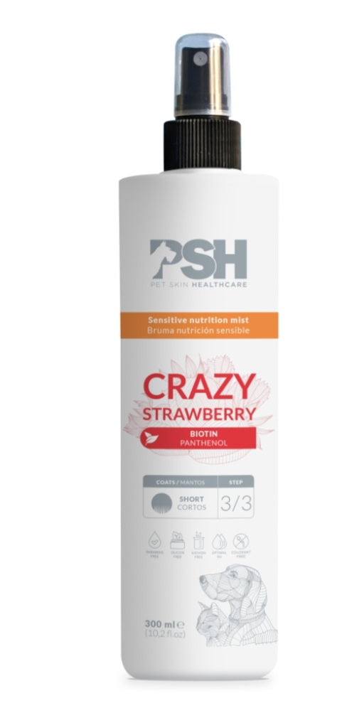PSH Crazy Strawberry – negovalni losjon za občutljive pse, 300 ml