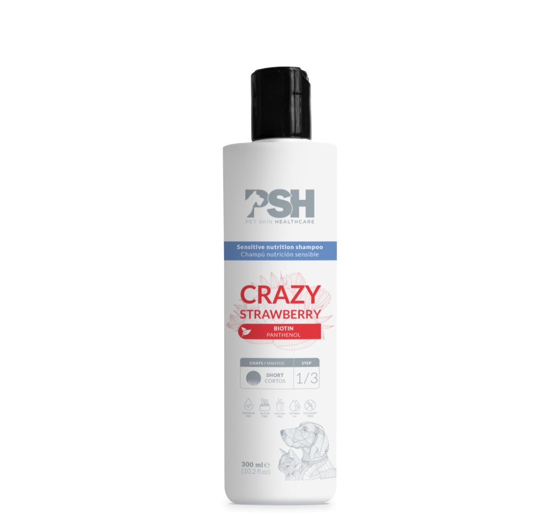 PSH Crazy Strawberry – šampon za občutljive kožuščke, 300 ml